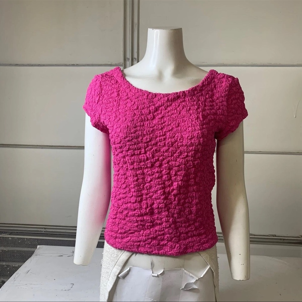 MAEVE By Anthropologie Socialite Popcorn Tee Women's Size Medium Pink